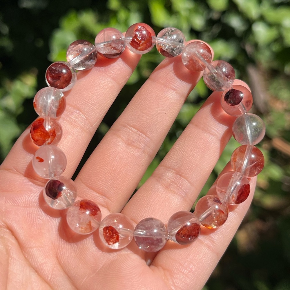 10.5mm stretchable rainbow fire Quartz